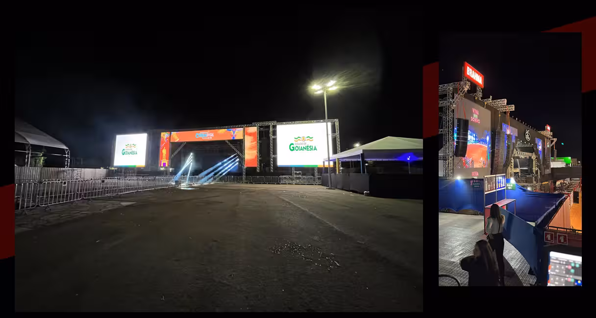 Painéis LED de alta definição para locação em eventos corporativos e festas