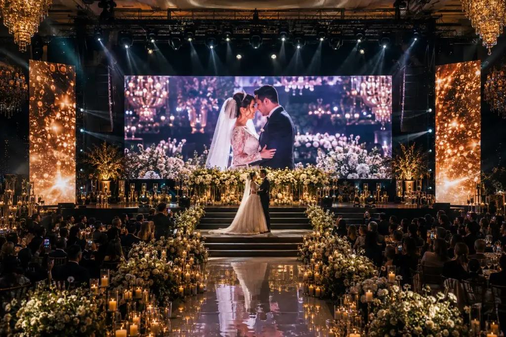 Painel de LED e telão para casamento em Goiânia - Led Mídia